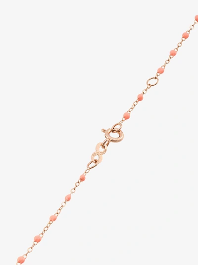 Gigi Clozeau 18kt Rose Gold Classic Gigi North Star Diamond And Salmon Pink Beaded Necklace In Yellow