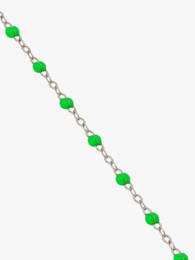 Shop Gigi Clozeau 18k White Gold 17 Cm Beaded Bracelet In Green