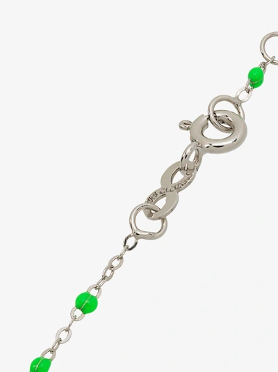 Shop Gigi Clozeau 18k White Gold 17 Cm Beaded Bracelet In Green