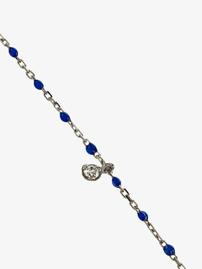 Shop Gigi Clozeau 18k White Gold 17 Cm Beaded Diamond Bracelet In Blue