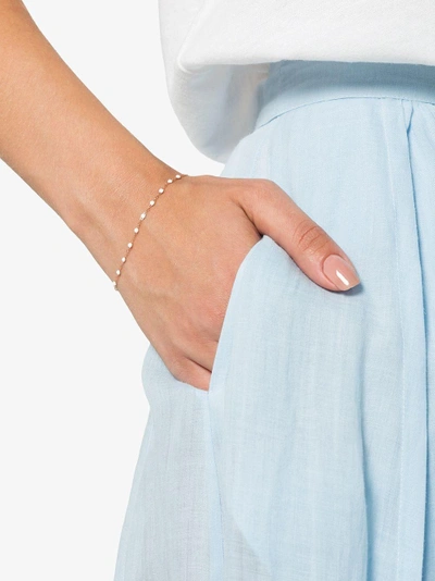 Gigi Clozeau 18kt Rose Gold Classic Gigi White Beaded Bracelet In White