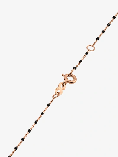 Shop Gigi Clozeau 18k Rose Gold 42 Cm Beaded Diamond Necklace In Black