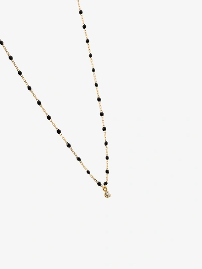 Shop Gigi Clozeau 18k Yellow Gold Beaded Diamond Necklace In Black