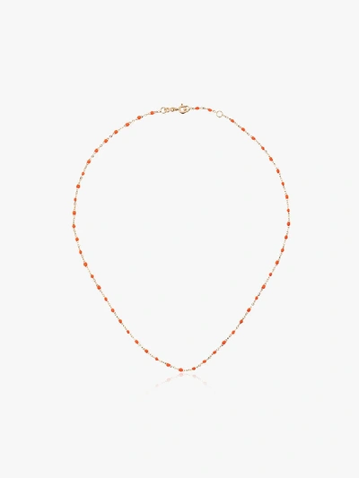 Gigi Clozeau 18k Yellow Gold Orange Beaded Necklace In Yellow