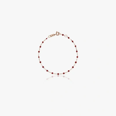 Shop Gigi Clozeau 18k Rose Gold 17 Cm Beaded Bracelet In Red