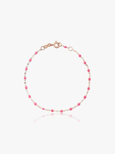 Shop Gigi Clozeau 18k Rose Gold 17 Cm Beaded Bracelet In Pink