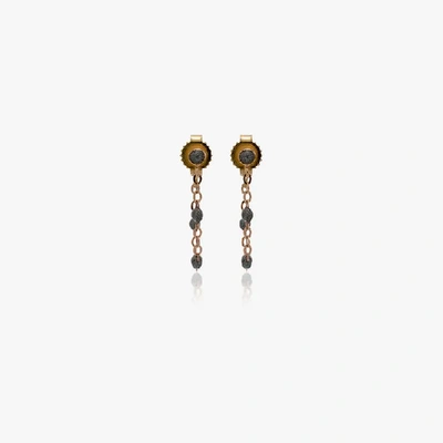 Shop Gigi Clozeau 18k Rose Gold Beaded Earrings In Grey