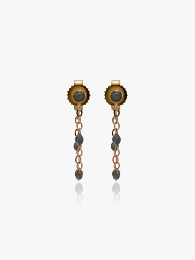 Shop Gigi Clozeau 18k Rose Gold Beaded Earrings In Grey