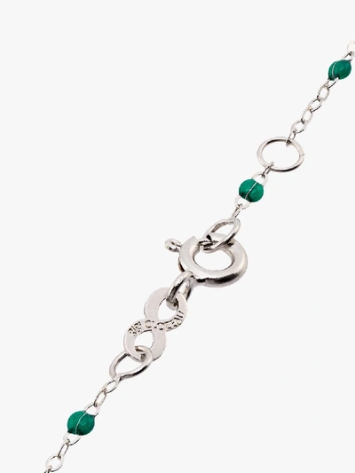 Shop Gigi Clozeau 18k White Gold Madone Beaded Bracelet In Green