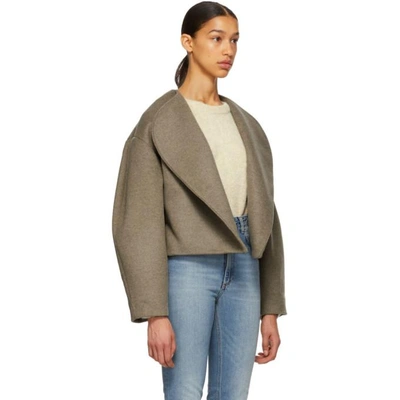 Shop Totême Taupe Wool Bellac Jacket