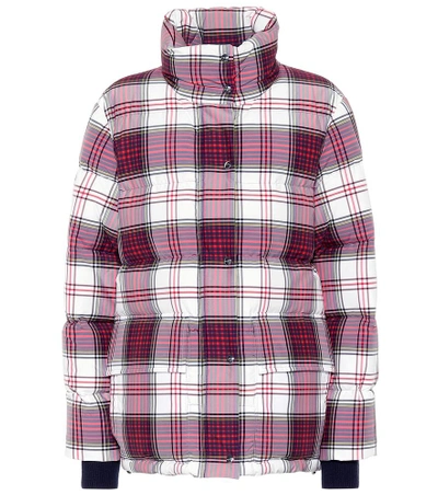 Shop Burberry Check Down Jacket In Multicoloured