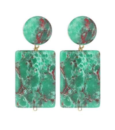 Shop Lele Sadoughi Keepsake Stone Earrings In Green