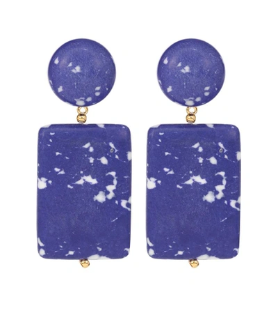 Shop Lele Sadoughi Keepsake Stone Earrings In Blue