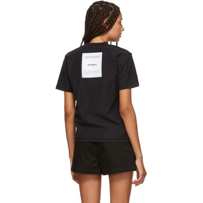 Shop Vetements Black Fitted Inside Out T-shirt