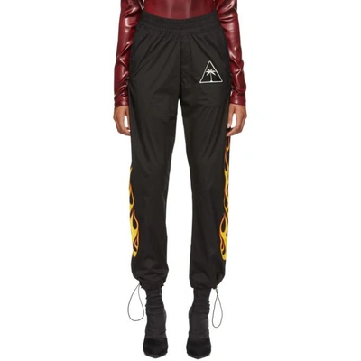 Shop Palm Angels Black Palms And Flames Lounge Pants In 1088 Blkmul