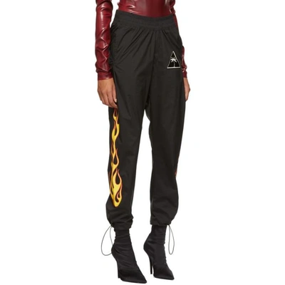Shop Palm Angels Black Palms And Flames Lounge Pants In 1088 Blkmul