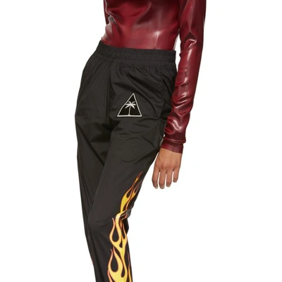 Shop Palm Angels Black Palms And Flames Lounge Pants In 1088 Blkmul