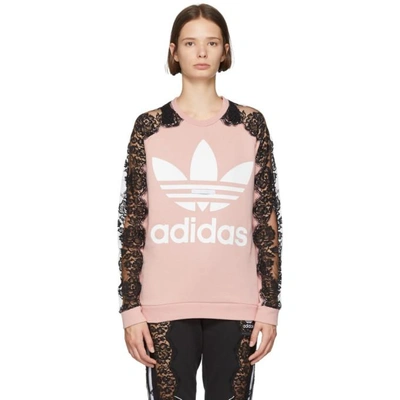 Shop Stella Mccartney Pink Adidas Edition Lace Sweatshirt In 6840 Pink
