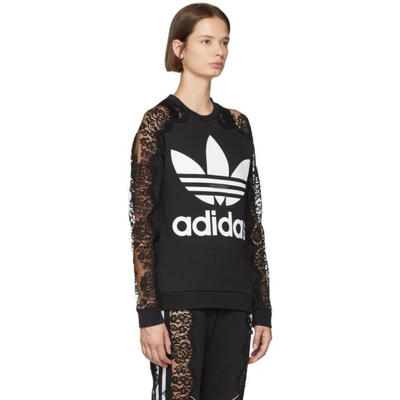 Shop Stella Mccartney Black Adidas Edition Lace Sweatshirt In 1000 Black