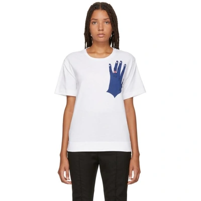 Shop Marni White Hand Karma T-shirt In 00c87 White