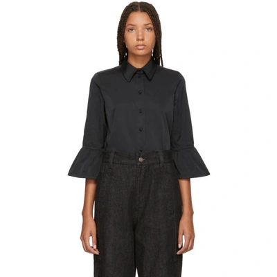 Shop Marc Jacobs Black Ruffle Sleeve Shirt In 001 Black