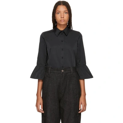 Marc Jacobs Frill-hem Fitted Blouse In 001 Black