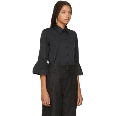 Shop Marc Jacobs Black Ruffle Sleeve Shirt In 001 Black