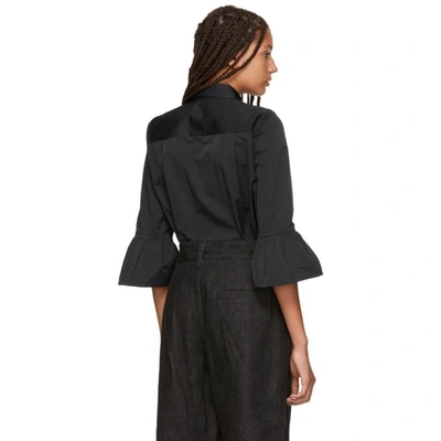 Shop Marc Jacobs Black Ruffle Sleeve Shirt In 001 Black