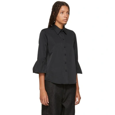 Shop Marc Jacobs Black Ruffle Sleeve Shirt In 001 Black