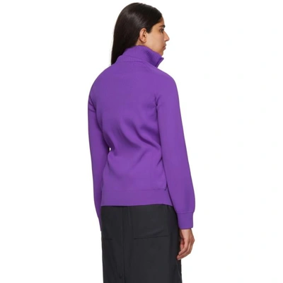 Shop Tibi Purple Track Zip Cardigan