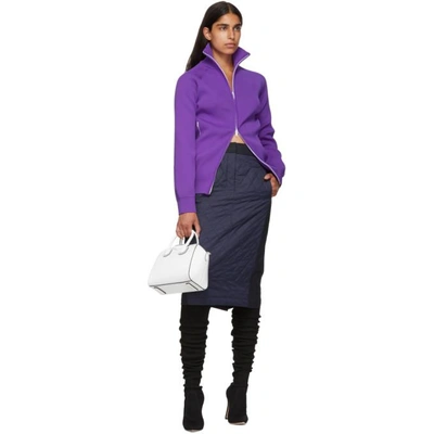 Shop Tibi Purple Track Zip Cardigan