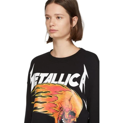 Shop R13 Black Flaming Skull Sweatshirt