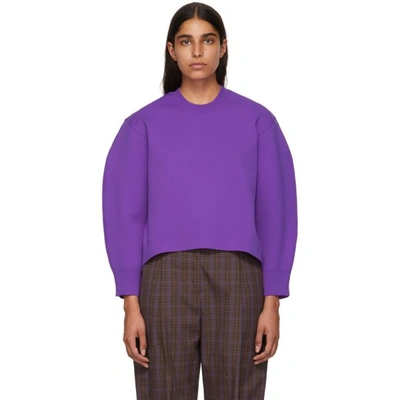 Shop Tibi Purple Sculpted Sleeve Sweater