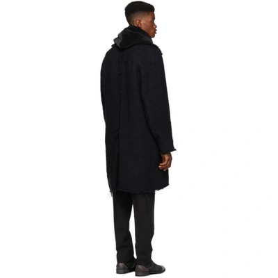 Shop Song For The Mute Black Wool Raglan Coat