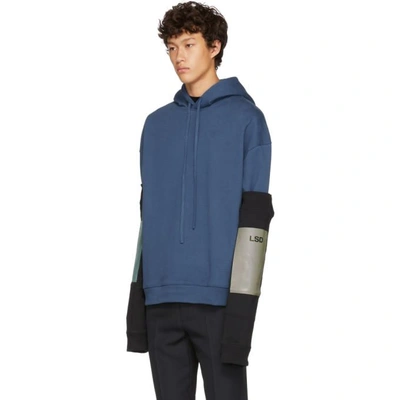 Shop Raf Simons Navy Additional Sleeves Hoodie