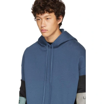 Shop Raf Simons Navy Additional Sleeves Hoodie