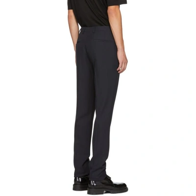Shop Raf Simons Navy Slim Trousers In 00044 Navy