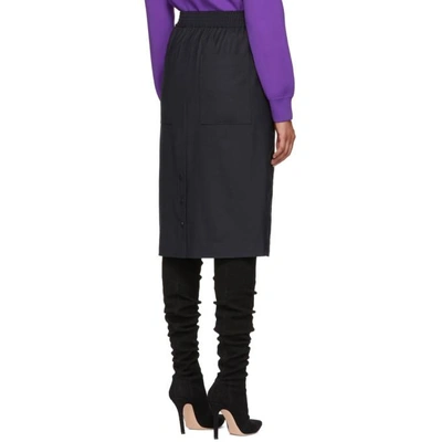 Shop Tibi Navy And Black Quilted Combo Skirt