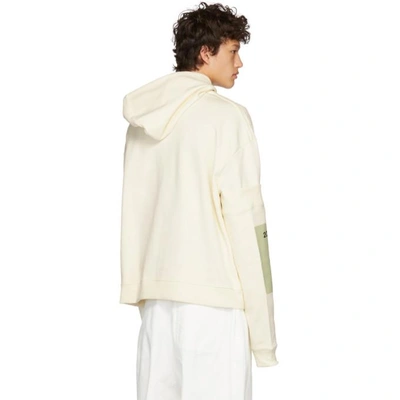 Shop Raf Simons White Additional Sleeve Hoodie In 00018 Cream