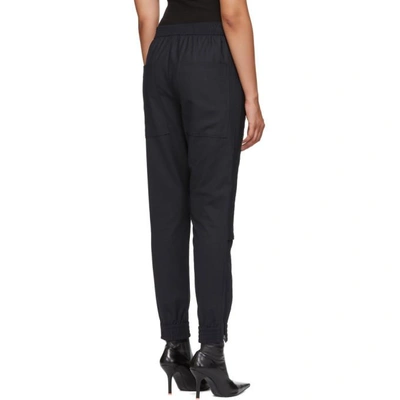 Shop Tibi Navy And Black Quilted Combo Trousers