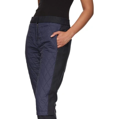 Shop Tibi Navy And Black Quilted Combo Trousers