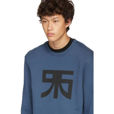 Shop Raf Simons Navy Regular Graphic Sweatshirt In 00044 Navy