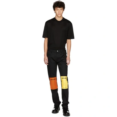 Shop Raf Simons Black Patches Regular Fit Jeans In 09935 Blk/o