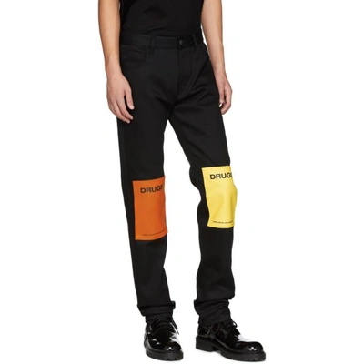 Shop Raf Simons Black Patches Regular Fit Jeans In 09935 Blk/o