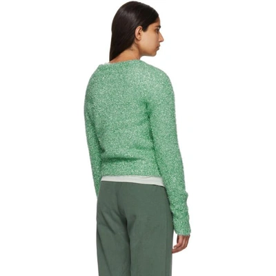 Shop Sies Marjan Green Cropped Lurex Courtney Sweater In Mist Mist