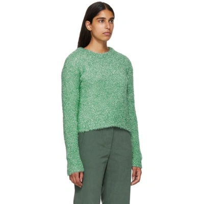 Shop Sies Marjan Green Cropped Lurex Courtney Sweater In Mist Mist