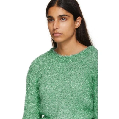 Green Cropped Lurex Courtney  Sweater 