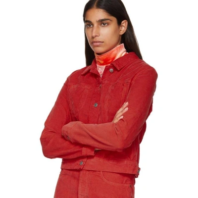 Shop Acne Studios Red Bla Konst Cliff Corduroy Jacket