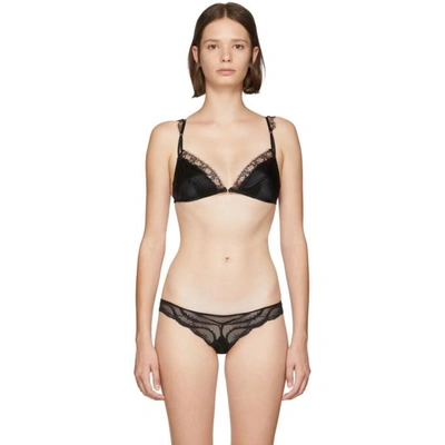 Shop Kiki De Montparnasse Black Sensuel Silk Triangle Soft Bra