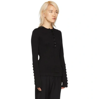 Shop Jil Sander Black Buttons Sweater In 001 Black